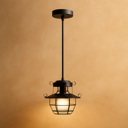 Industrial retro pendant light with aluminum shade in black or white, ideal for adding vintage charm to dining rooms or kitchens.