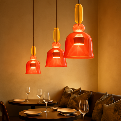 Modern glass pendant light with macaron design for living room